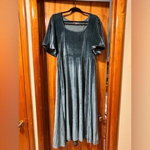 Baltic Born Dusty Blue Velvet Dress